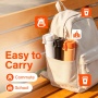 Slim Portable Water Bottle with One-Hand Flip Lid - Matte White/Black/Orange, Easy Fit in Backpack Side Pocket, Insulated for Outdoor & Daily Use