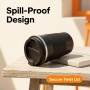 Wholesale 16oz Black Travel Coffee Mug - Insulated Stainless Steel Tumbler with Anti-Slip Grip for Commute & Office