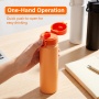 Slim Portable Water Bottle with One-Hand Flip Lid - Matte White/Black/Orange, Easy Fit in Backpack Side Pocket, Insulated for Outdoor & Daily Use