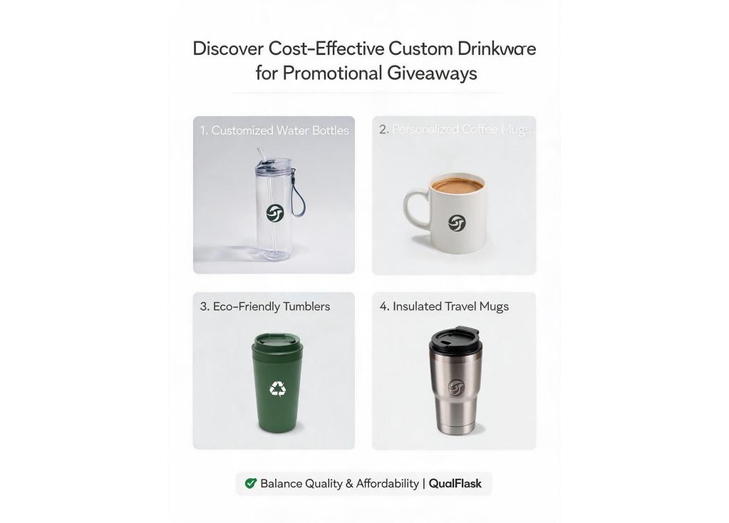 What are the most cost-effective custom drinkware options for promotional giveaways?