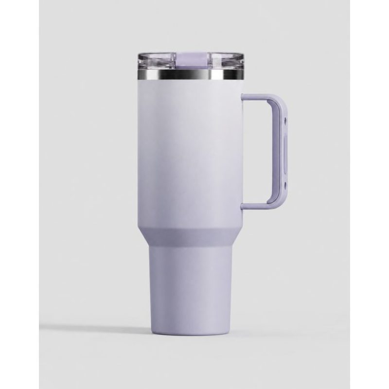 40 oz Insulated Stainless Steel Tumbler with Handle and Straw Lid, 1200ml Travel Coffee Mug, Car Cup Holder Friendly, Leak-Proof Vacuum Water Bottle