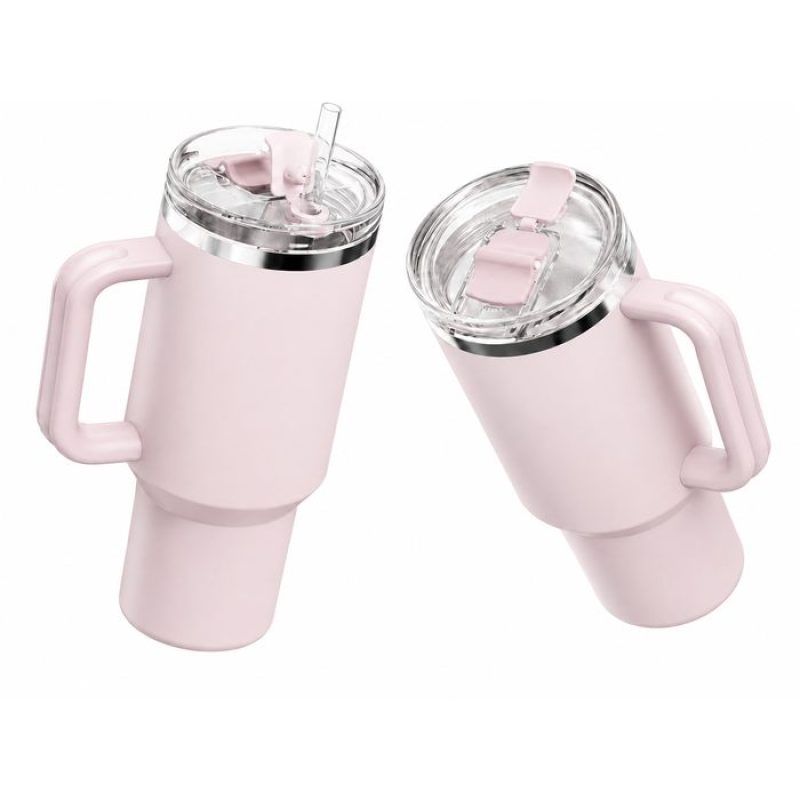 40 oz Insulated Stainless Steel Tumbler with Handle and Straw Lid, 1200ml Travel Coffee Mug, Car Cup Holder Friendly, Leak-Proof Vacuum Water Bottle
