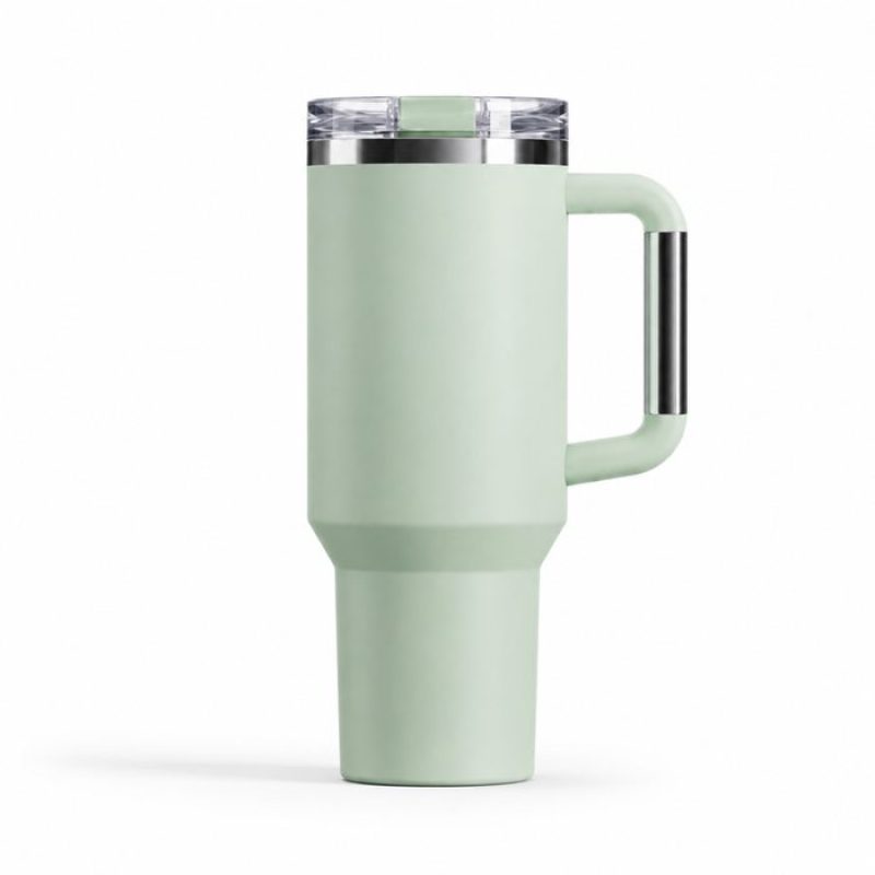 40 oz Insulated Stainless Steel Tumbler with Handle and Straw Lid, 1200ml Travel Coffee Mug, Car Cup Holder Friendly, Leak-Proof Vacuum Water Bottle