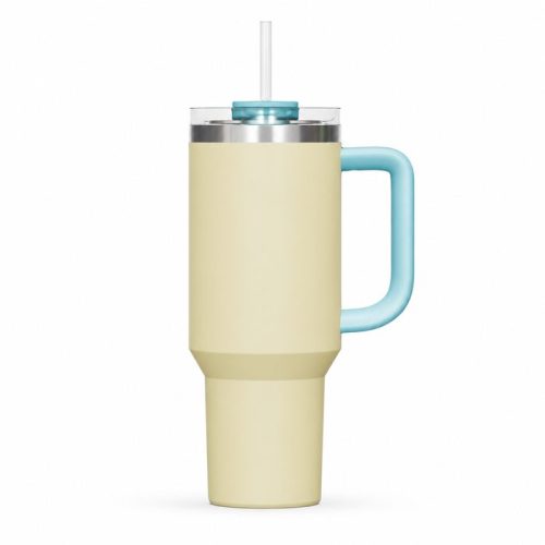 40 oz Insulated Stainless Steel Tumbler with Handle and Straw Lid, 1200ml Travel Coffee Mug, Car Cup Holder Friendly, Leak-Proof Vacuum Water Bottle