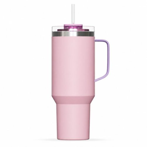40 oz Insulated Stainless Steel Tumbler with Handle and Straw Lid, 1200ml Travel Coffee Mug, Car Cup Holder Friendly, Leak-Proof Vacuum Water Bottle