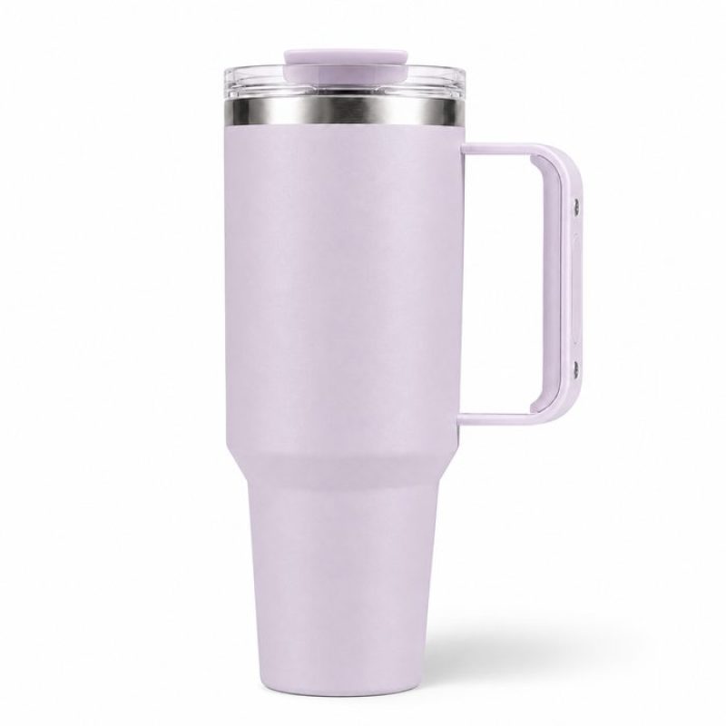 40 oz Insulated Stainless Steel Tumbler with Handle and Straw Lid, 1200ml Travel Coffee Mug, Car Cup Holder Friendly, Leak-Proof Vacuum Water Bottle
