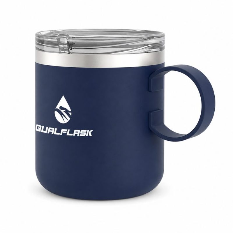 Qualflask 10oz Stainless Steel Travel Tumbler  Coffee Mug With Handle