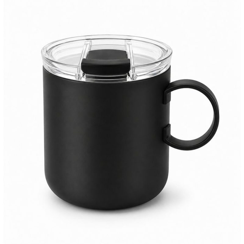 Qualflask 10oz Stainless Steel Travel Tumbler  Coffee Mug With Handle