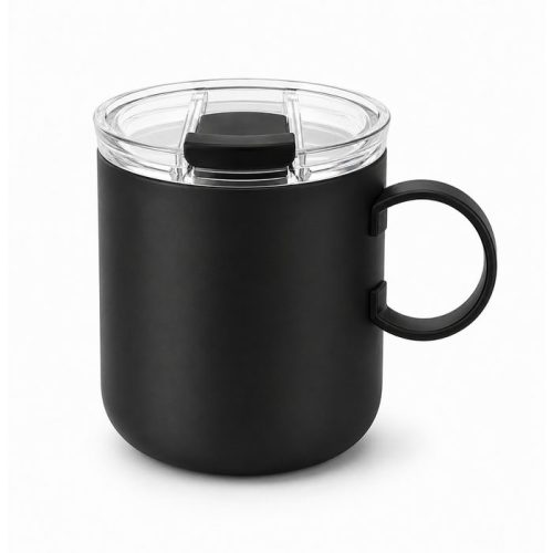 Qualflask 10oz Stainless Steel Travel Tumbler Coffee Mug With Handle