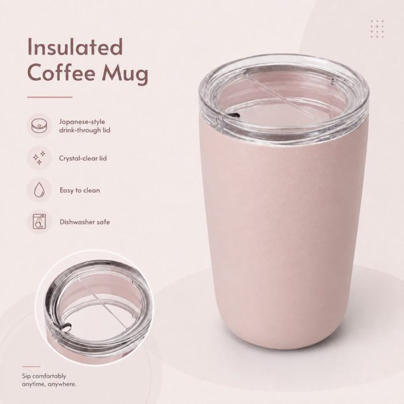 Qualflask 12oz Stainless Steel Travel Tumbler   Car Coffee Mug