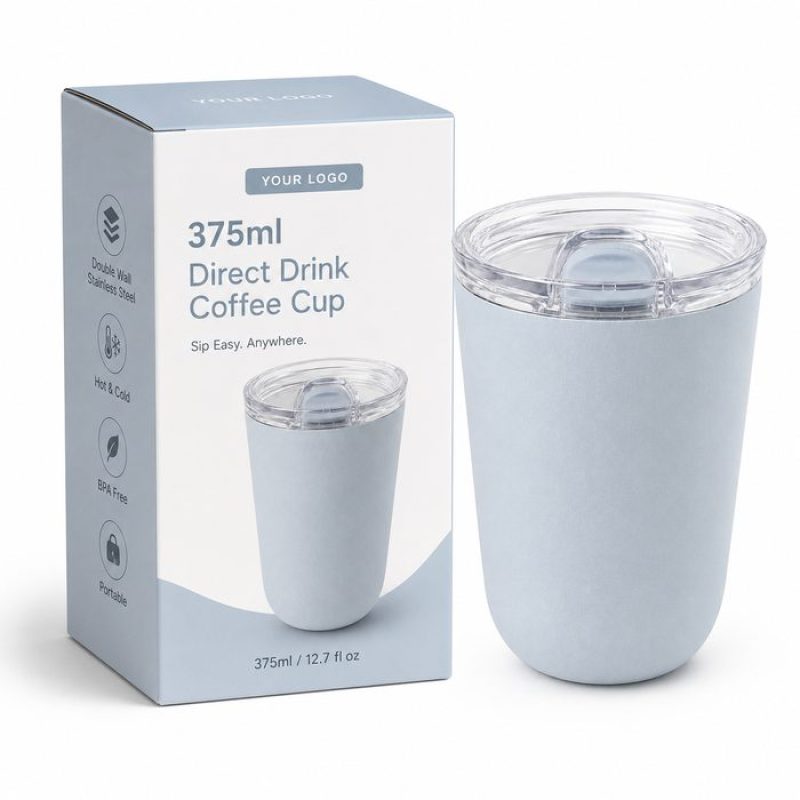 Qualflask 12oz Stainless Steel Travel Tumbler  Car  Coffee Mug