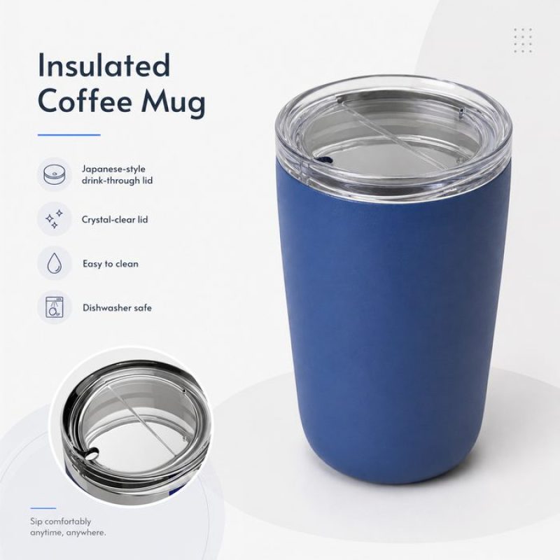 Qualflask 16oz Stainless Steel Travel Tumbler  Car Coffee Mug