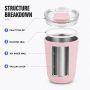 Qualflask 17oz Stainless Steel Travel Tumbler    Car Coffee Mug