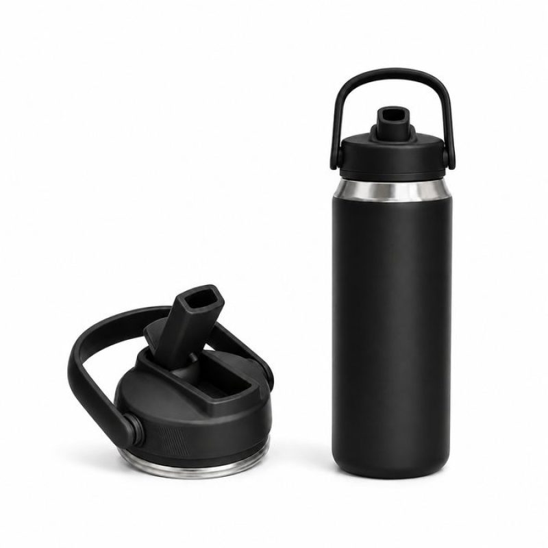 540ml Insulated Sports Water Bottle with Straw Lid & Carry Handle