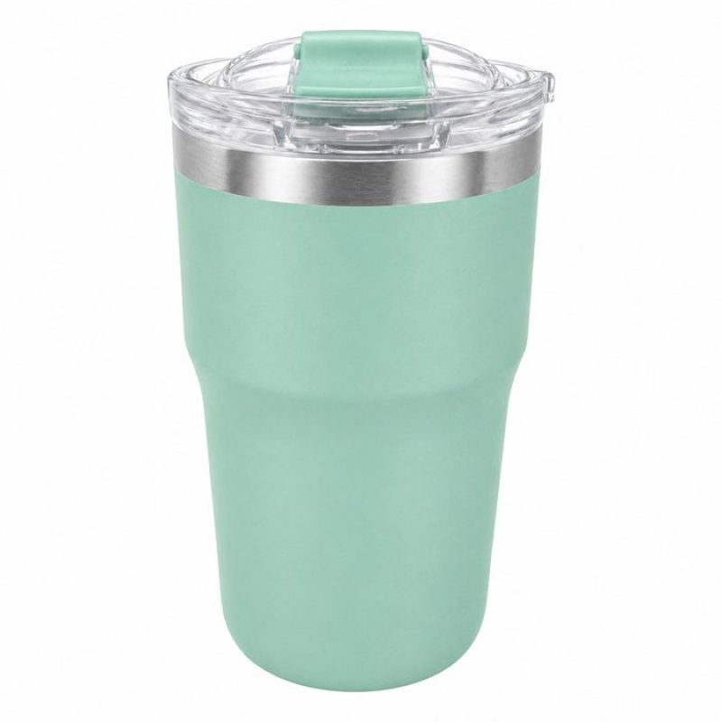20 oz Insulated Stainless Steel Coffee Tumble and Clear Slide Lid, 600ml Travel Coffee Mug, Car Cup Holder Friendly, Splash-Proof Vacuum Travel Mug