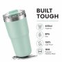 20 oz Insulated Stainless Steel Coffee Tumble and Clear Slide Lid, 600ml Travel Coffee Mug, Car Cup Holder Friendly, Splash-Proof Vacuum Travel Mug