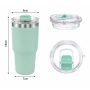 20 oz Insulated Stainless Steel Coffee Tumble and Clear Slide Lid, 600ml Travel Coffee Mug, Car Cup Holder Friendly, Splash-Proof Vacuum Travel Mug