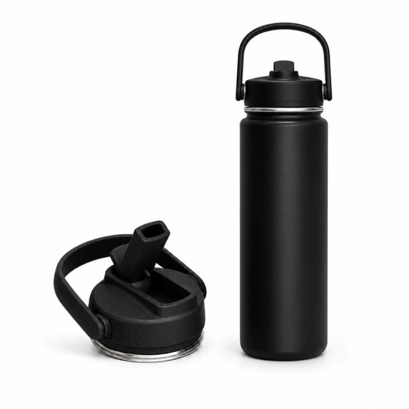 720ml Insulated Sports Water Bottle with Straw Lid & Carry Handle