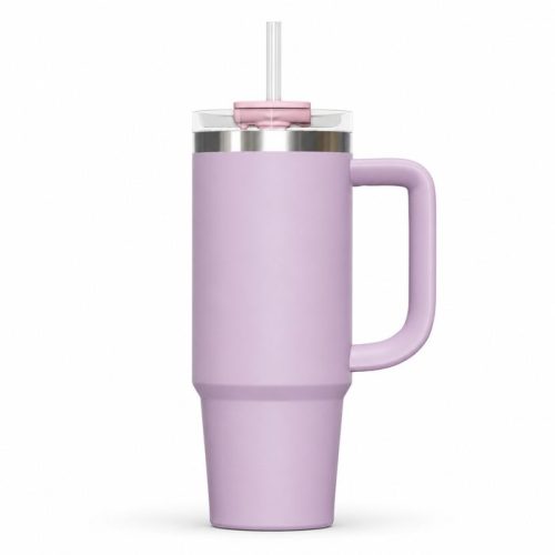 30 oz Insulated Stainless Steel Tumbler with Handle, 2-in-1 Straw and Sip Lid, 900ml Travel Coffee Mug, Car Cup Holder Friendly Leak-Resistant Water Bottle
