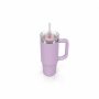 30 oz Insulated Stainless Steel Tumbler with Handle, 2-in-1 Straw and Sip Lid, 900ml Travel Coffee Mug, Car Cup Holder Friendly Leak-Resistant Water Bottle