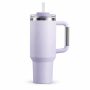 30 oz Insulated Stainless Steel Tumbler with Handle, 2-in-1 Straw and Sip Lid, 900ml Travel Coffee Mug, Car Cup Holder Friendly Leak-Resistant Water Bottle