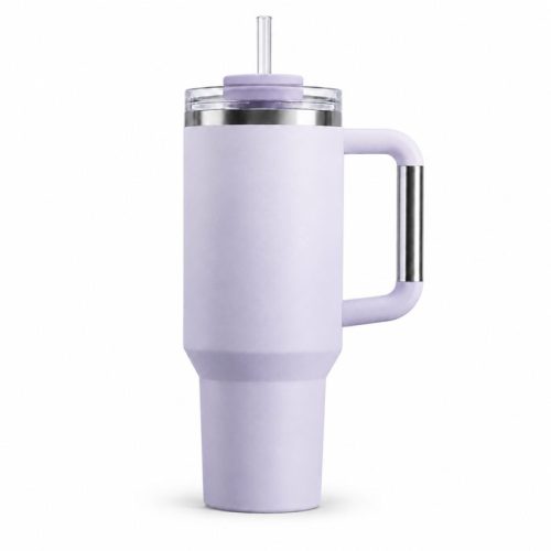 30 oz Insulated Stainless Steel Tumbler with Handle, 2-in-1 Straw and Sip Lid, 900ml Travel Coffee Mug, Car Cup Holder Friendly Leak-Resistant Water Bottle