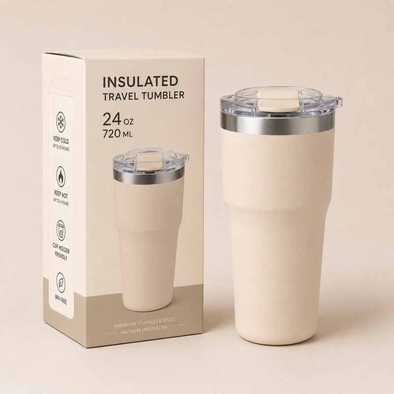 24oz Minimalist Leak-Proof Coffee Tumbler