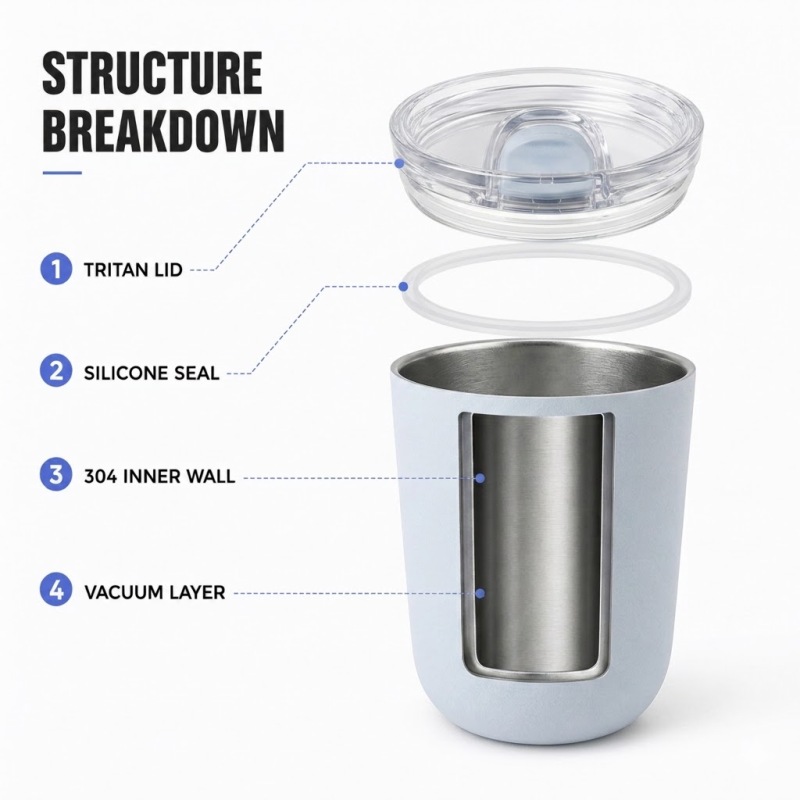 12oz Minimalist Vacuum Coffee Tumbler
