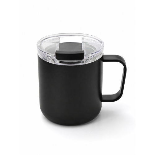 10oz Matte Black Travel Tumbler with Handle