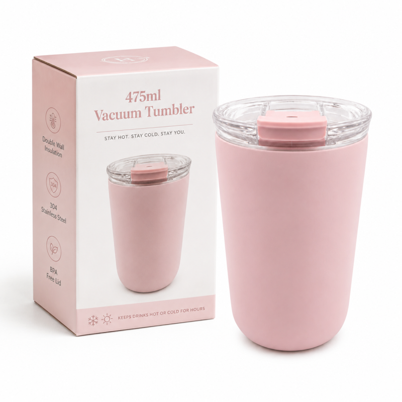 16oz Blush Pink Vacuum Coffee Tumbler