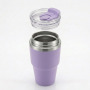 600ml Portable Travel Tumbler 2-in-1 Lid Sip & Straw BPA Free Vacuum Insulated Cup
