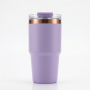 600ml Portable Travel Tumbler 2-in-1 Lid Sip & Straw BPA Free Vacuum Insulated Cup