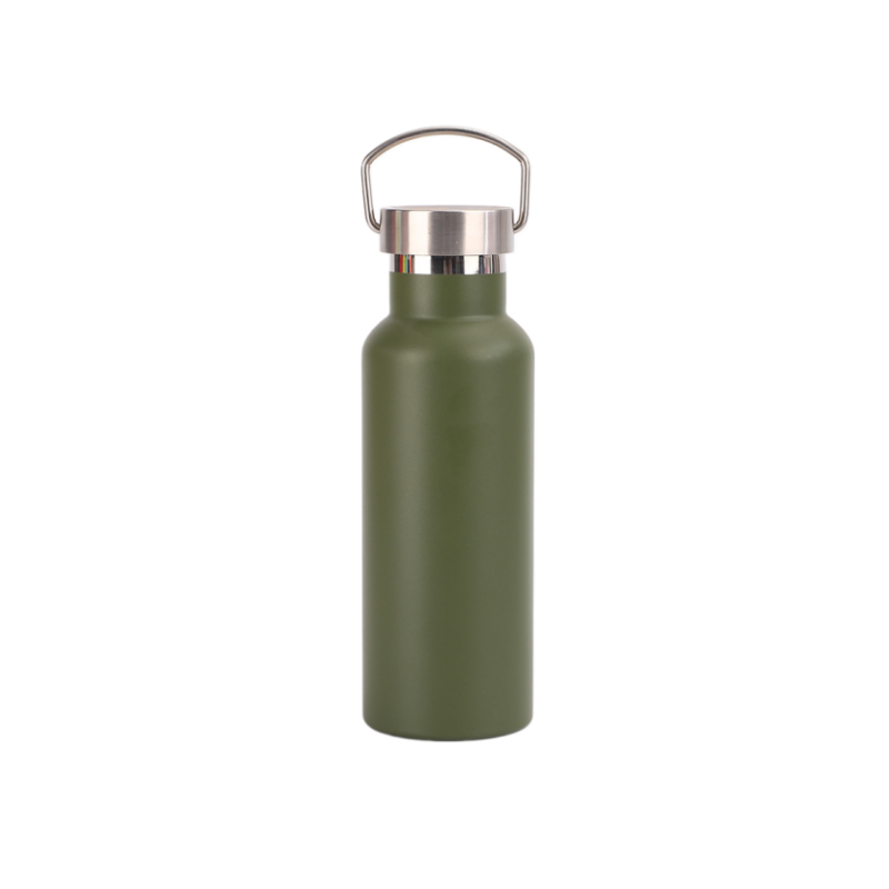 Stainless‑steel American‑style Wide‑mouth Sports Water Bottle, Double‑wall Vacuum Insulated Tumbler, Outdoor Cycling Mug with Carry Handle