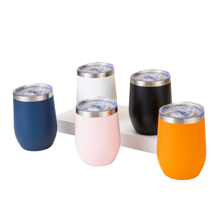 12oz Vacuum Insulated wine mug egg mug Coffee Mug with Slider Lid