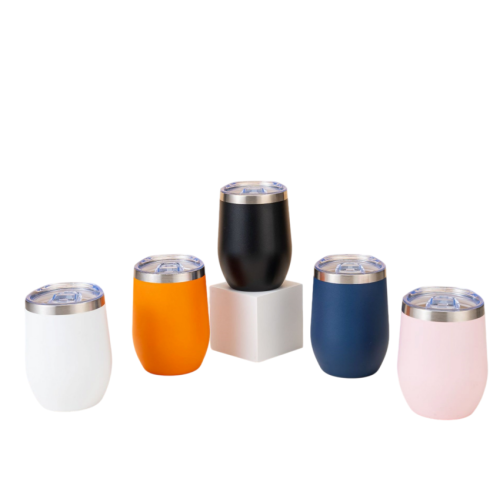 12oz Vacuum Insulated wine mug egg mug Coffee Mug with Slider Lid