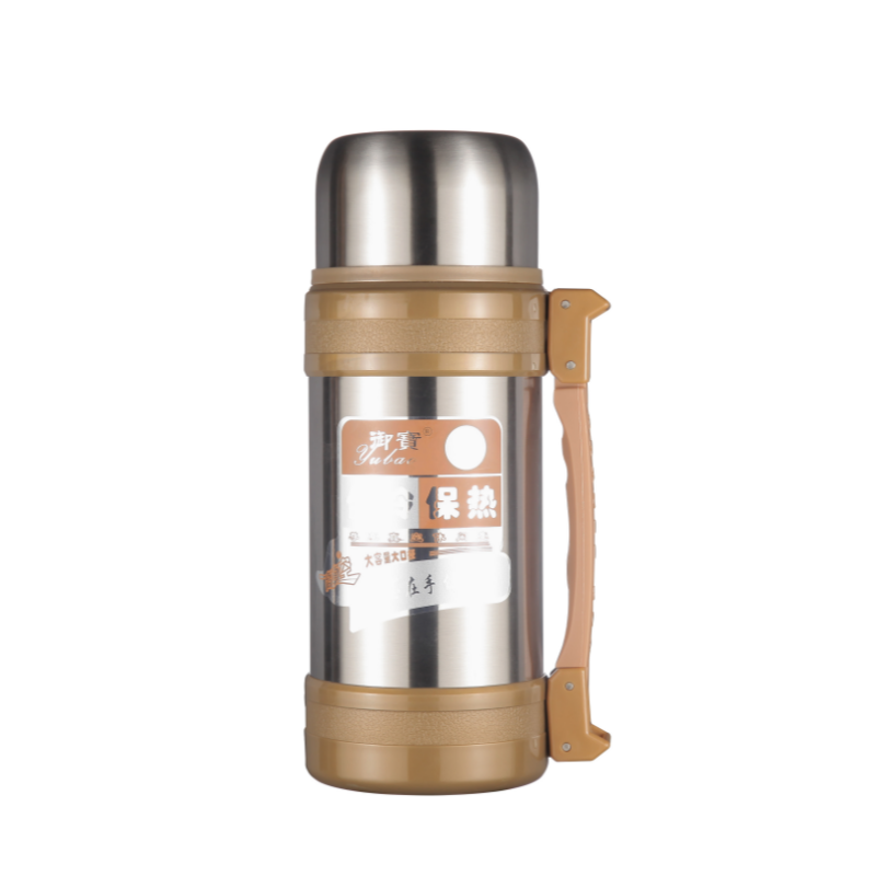 Customized 304 Stainless Steel Double Wall Vacuum travel pot Outdoor Sports Travel pot Handle Lid Hiking 24 hours