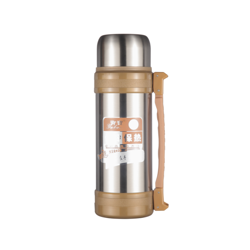 Customized 304 Stainless Steel Double Wall Vacuum travel pot Outdoor Sports Travel pot Handle Lid Hiking 24 hours
