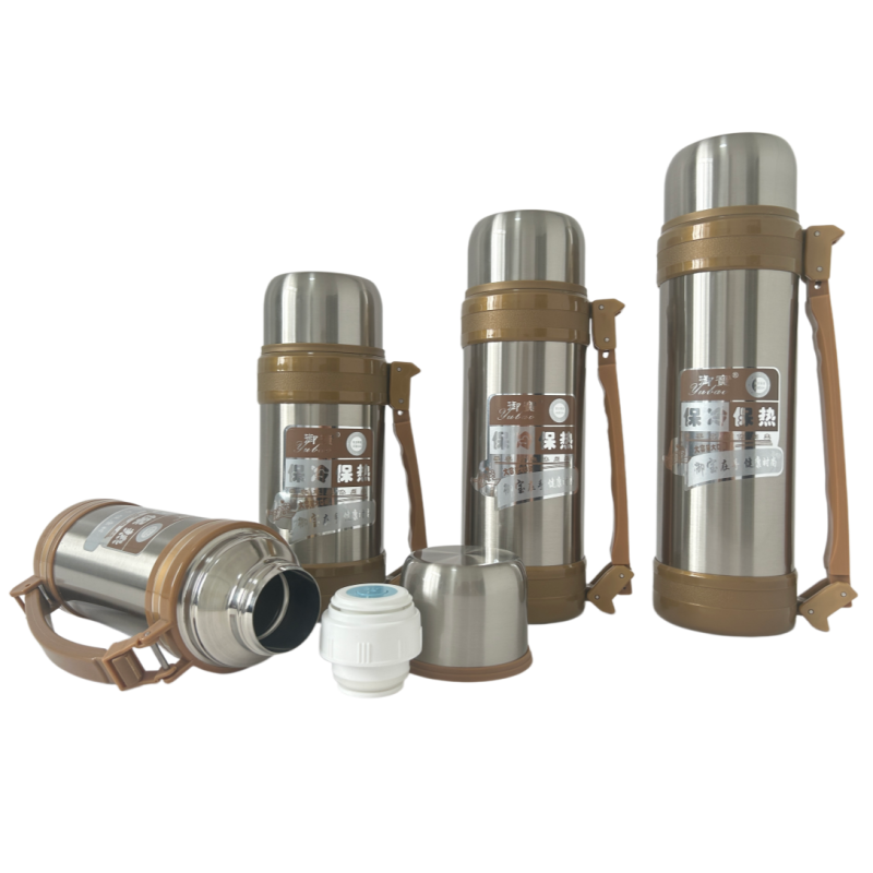 Customized 304 Stainless Steel Double Wall Vacuum travel pot Outdoor Sports Travel pot Handle Lid Hiking 24 hours