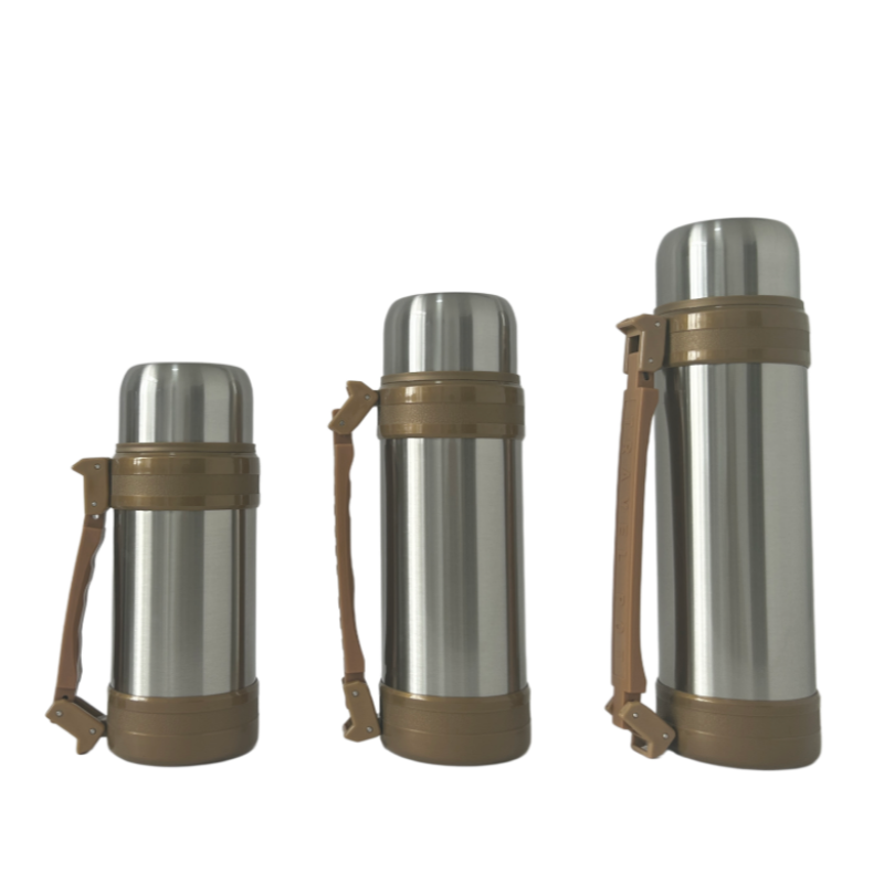 Customized 304 Stainless Steel Double Wall Vacuum travel pot Outdoor Sports Travel pot Handle Lid Hiking 24 hours