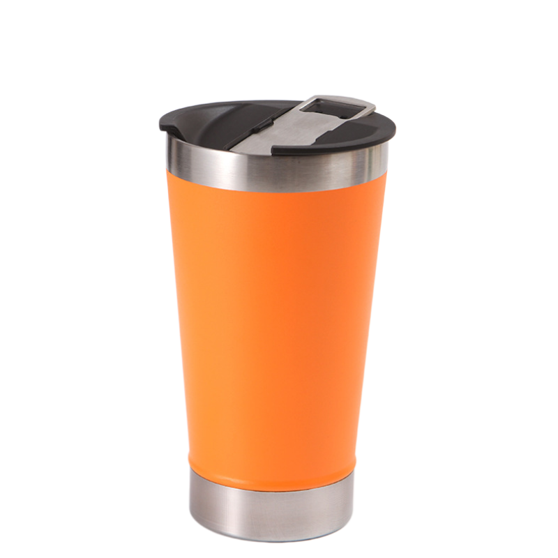 stainless steel classic auto mug beer mug with opener traditional and professional