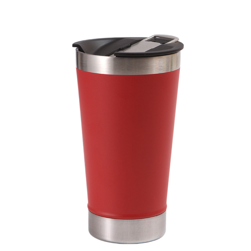 stainless steel classic auto mug beer mug with opener traditional and professional