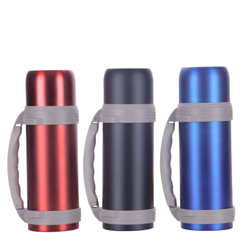 Customized 304 Stainless Steel Double Wall Vacuum travel pot Outdoor Sports Travel pot Handle Lid Hiking 24 hours