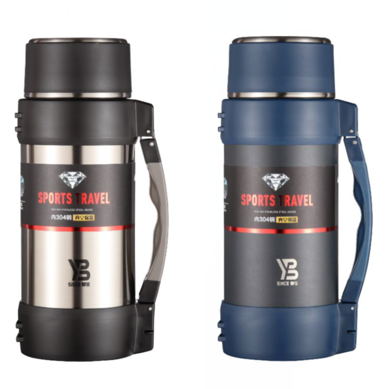 Customized 304 Stainless Steel Double Wall  Outdoor Sports Travel pot Handle Lid Hiking 24 hours 
