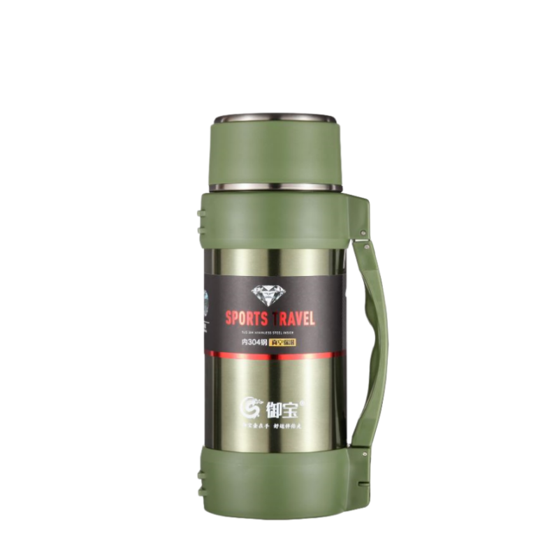 Customized 304 Stainless Steel Double Wall  Outdoor Sports Travel pot Handle Lid Hiking 24 hours 