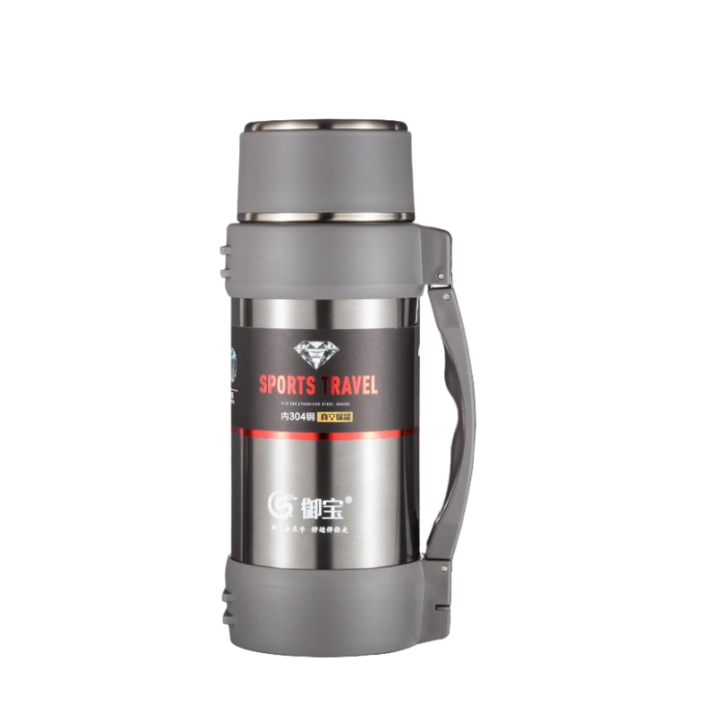 Customized 304 Stainless Steel Double Wall  Outdoor Sports Travel pot Handle Lid Hiking 24 hours 