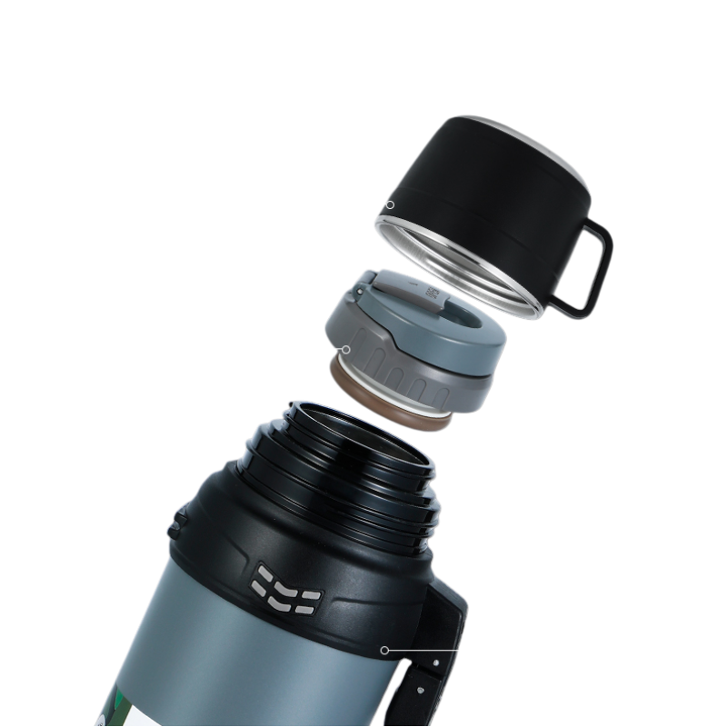 Customized 304 Stainless Steel Double Wall Vacuum travel pot Outdoor Sports Travel pot Handle Lid Hiking 24 hours