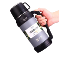 Customized 304 Stainless Steel Double Wall Vacuum travel pot Outdoor Sports Travel pot Handle Lid Hiking 24 hours