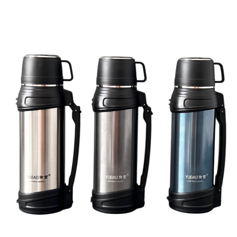 304 Stainless Steel Double Wall Vacuum jug Outdoor Sports Travel pot Handle Lid Hiking camping