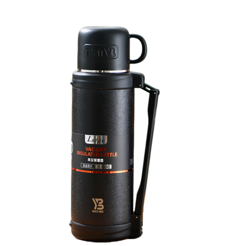 Customized 304 Stainless Steel Double Wall Vacuum travel pot Outdoor Sports Travel pot Handle Lid Hiking 24 hours