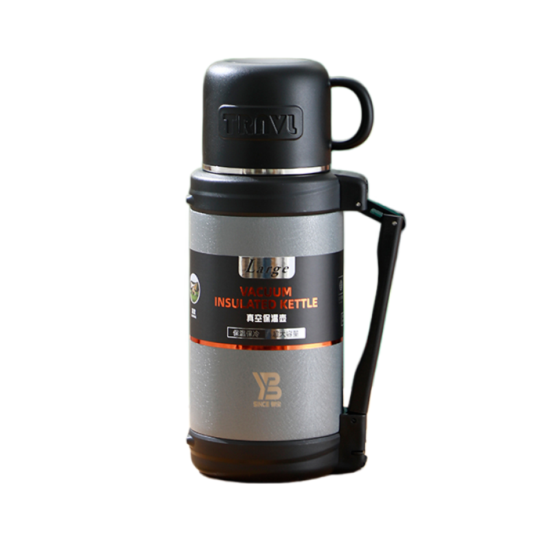Customized 304 Stainless Steel Double Wall Vacuum travel pot Outdoor Sports Travel pot Handle Lid Hiking 24 hours